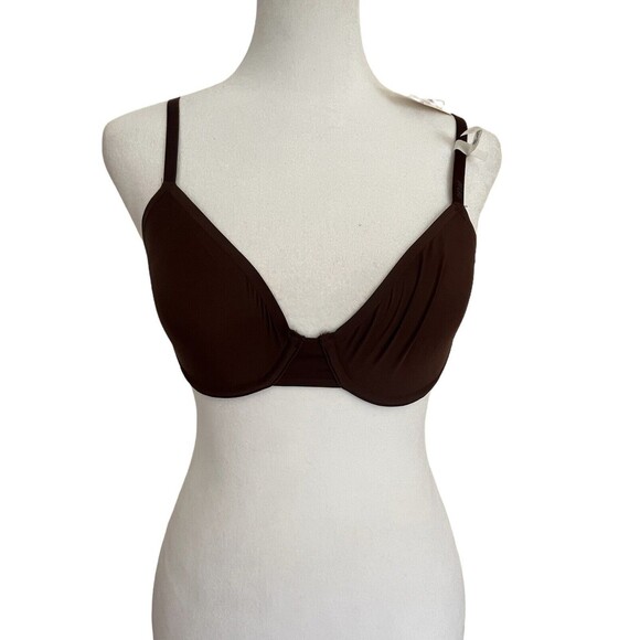 Aerie Smoothez Bra 32C Full Coverage Dark Chocolate - Picture 2 of 9
